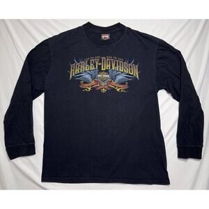 Harley Davidson Warsaw Poland 2008 Black Long Sleeve Mens Size Large